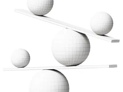 Floor design lamp Balance by Oblure gold 3D model