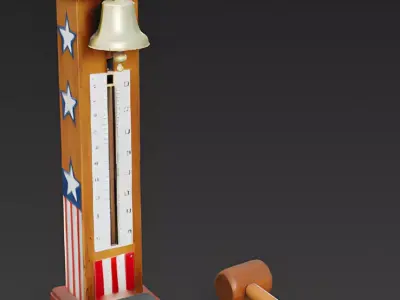 King of the Hammer High Striker 3D Model Low-poly 3D model