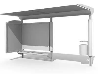 Bus stop Low-poly 3D model