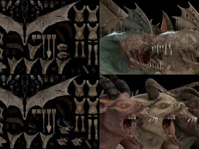 Flying Beasts Bundle 3D Model Pack