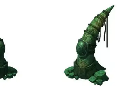 Game model - stone teeth 3D model