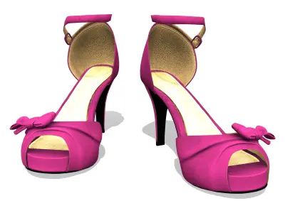 Bridal Shoes Low-poly 3D model