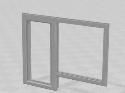 SHOP DOOR AND WINDOW 7MM SCALE O GAUGE MODEL RAILWAY 3D print model