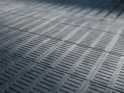Square Tile Metal Grate Seamless PBR Material Texture