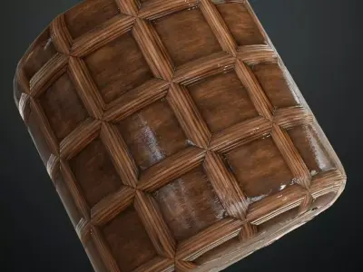 Classic Coffin-Panel Dark Oak Wood Tiles PBR Seamless Texture
