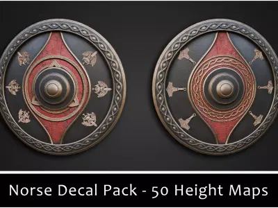 3DT Norse Ornamental Decal and Stamp Pack Low-poly 3D model