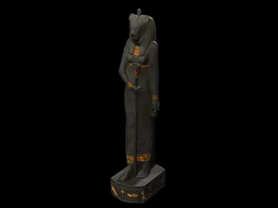 Statue of Bastet Low-poly 3D model