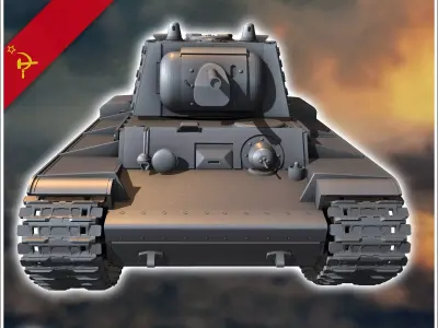 KV-1 M1940 E ekranami - Soviet army WW2 Second World East front  3D print model