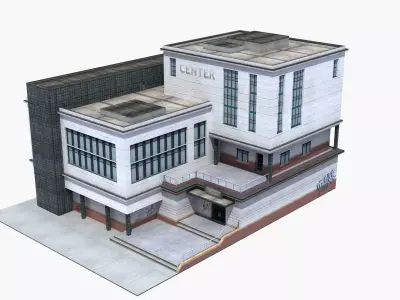 Modern School Building 3D model