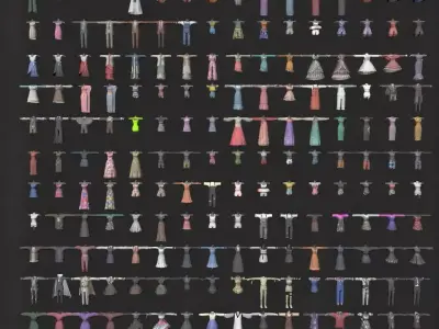 500 Plus Cartoon Cloth Collection Game Ready Model Pack Low-poly 3D model