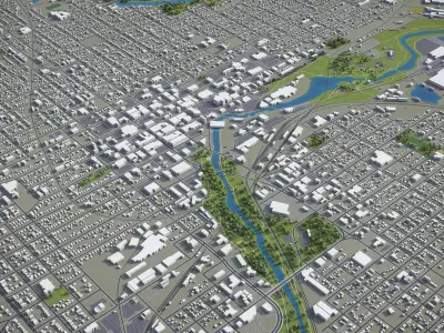 Sioux Falls  Low-poly 3D model