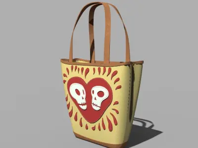 Tote Bag Love Till Death Low-poly 3D model