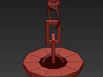 cero2 chandelier with brass and shades 3D model