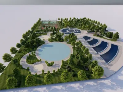 park-public park-Private Park Landscape 3D model