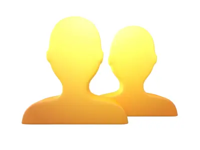 Two People Bust in Silhouette v1 008 Low-poly 3D model