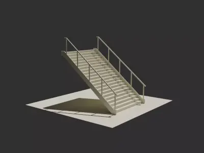 Subway Station Stairs 3D model