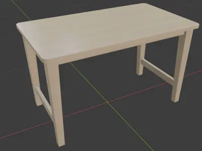 Light Oak Table with PBR textures  Low-poly 3D model