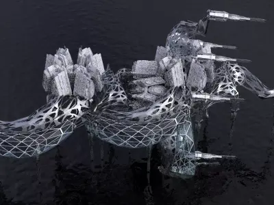Dark Alien Hybrid base design Exterior 7 3D model