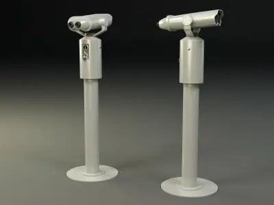 Tower Binocular Viewer PBR Low-poly 3D model