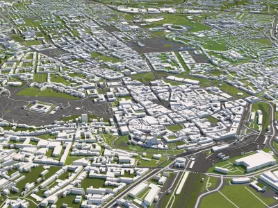 Brno Czech Republic 50x50km 3D City Map 3D model