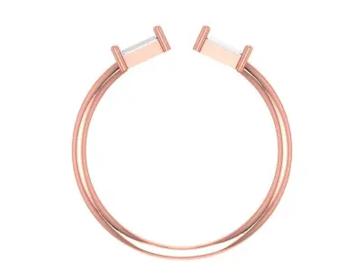 Women Open End Light Weight Band Ring 3D print model shop