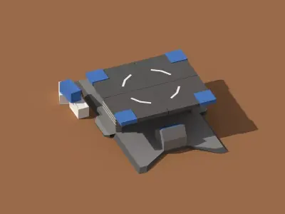 Low Poly Scifi Loading Pad Low-poly 3D model