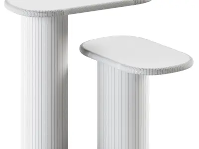 Cantilever Nero Marquina Marble End Table Artemest 3D model