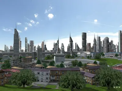 3DRT - Megacity Construction Kit Low-poly 3D model