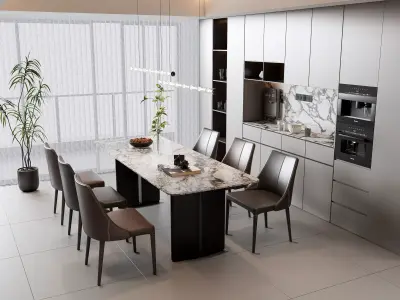 Dining room Dining interior Dining table 50 3D model