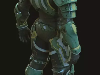 Futuristic Soldier Combat Suit Low-poly 3D model