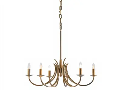 Bronze Chandelier Exaggerated Curves Design Model Pack Low-poly 3D model