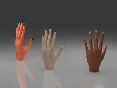 Hands 3D model Low-poly 3D model
