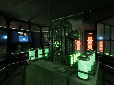 SciFi Control Room 3  Low-poly 3D model
