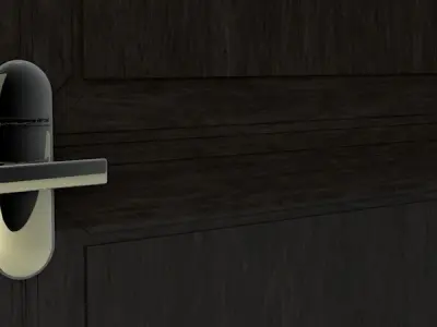 Hotel Room Door with Numbers Low-poly 3D model