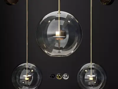 Wall light Giopato and Coombes Bolle vertical longe 3D model