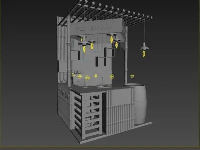 Kiosk - Cane Juice 3D model