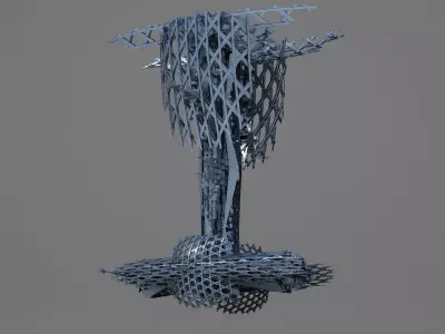 Diamond Cyberpunk Boss Radio tower 4 3D model