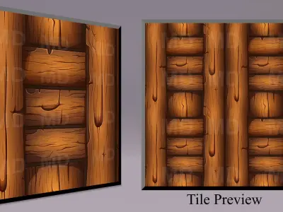 Cartoon Wood Textures Pack 11 - 10x PNG  Texture