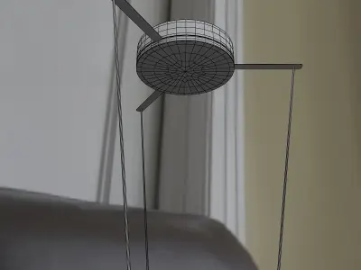 STARDUST chandelier made of brass and wood 3D model