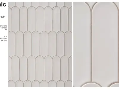 Elongated Fishscale Tile in Straight Set Texture