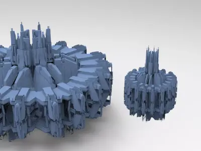 Sci-Fi dark Platforms 2 Monoliths  3D model