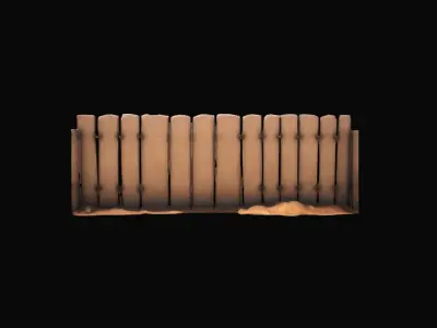  3d High Render Model Metal Barriers In A Desert Landscape 3D model