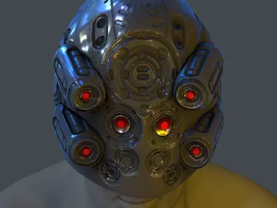 Gas mask helmet scifi Low-poly character art game space Low-poly Low-poly 3D model buy