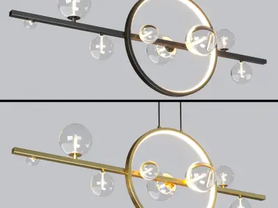 LED suspended ceiling lights Low-poly 3D model
