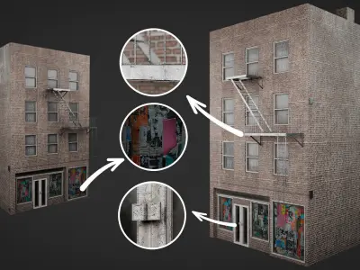  Urban Building Pack Low-poly 3D model