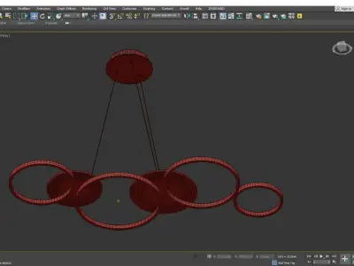 Wrought Iron LED Hanging Lamp  Low-poly 3D model