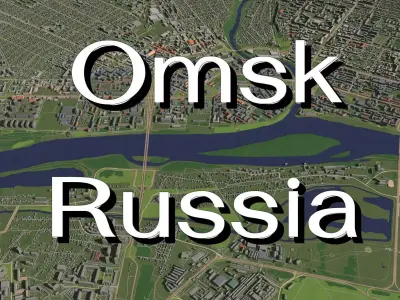 Omsk Russia - city and urban 3D model