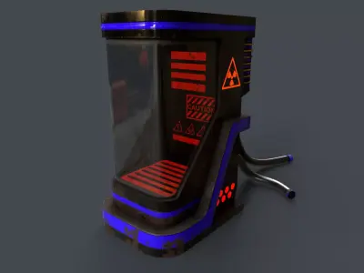 Sci-Fi Teleportation Capsule V1 - 02 Low-poly 3D model