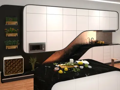 Conceptual Curve Kitchen  3D model