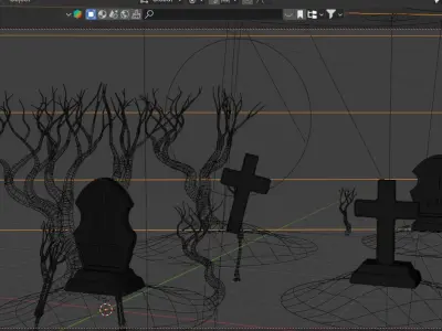 FULL MOON IN THE CEMETERY 3D model
